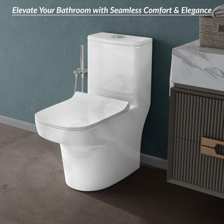 Plantex Ceramic Commode for Toilet/One Piece Western Toilet with 6D Siphonic Flush/Commode with Soft Closing Toilet Seat - S Trap - (ASTA, White)