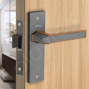 Plantex Heavy Duty Door Lock ÃƒÂ¢Ã¢â€šÂ¬Ã¢â‚¬Å“ Bathroom Door Lock/Mortise 8inch Keyless Plate Handle Set for Home/Bathroom/Store Room/Balcony/Office with Baby Latch (8126, Grey & PVD Choco)