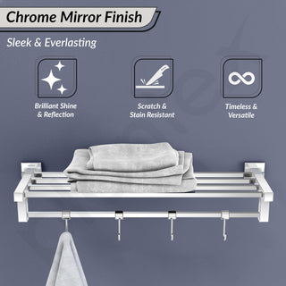 Plantex Heavy-Duty Stainless Steel Towel Rack for Bathroom/Towel Bar/Towel Holder/Bathroom Accessories (24 Inch-Chrome)- Pack of 1, Aqua