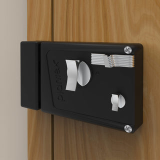 Plantex Heavy Duty Night Latch Door Lock with Key & Knob for Main Door/Inside Opening for Home,Hotel,Office - (Z-Black)