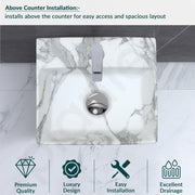 Plantex Tabletop Wash Basin for Bathroom/Designer Ceramic Basin/Rectangle Countertop Wash Basin/Home/Office (13 x 11.5 x 5 Inch)