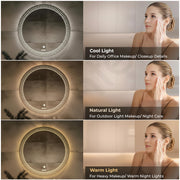 Plantex LED Bathroom Mirror with 3 Tone/Designer Mirror for Living Room/Bedroom/Dressing Room - Round Shape (Dia.24 Inch)