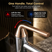 Plantex Wash Basin Mixer Tap/Brass Hot & Cold Basin Mixer Faucet/Deck Mount Pillar Spout for Bathroom Sink - Pack of 1 (Chrome & Rose Gold)