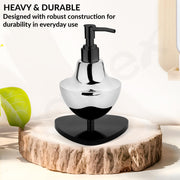 Plantex Chrome & Black Stainless Steel and Acrylic Shampoo Dispenser for Bathroom/Handwash Dispenser - Pack of 1