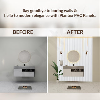 Plantex PVC Wall Panel/Louvers Panel for Wall/3d Wall Panel for Interior Wall Décor/Eco-Friendly Fluted Panel for Wall/- Pack of 3, Covers - 30 Sq. Ft (White Texture-12 Inch x 10 Ft)
