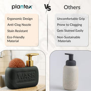 Plantex Ceramic Soap Dispenser with Scruber/Liquid Soap Dispenser/Sink Dish Washing Soap Dispenser Set/Soap Dispenser for Wash Basin Ceramic - Bathroom Accessories
