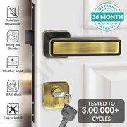 Plantex Door Lock for Home/Main Door Lock Set with 3 Computerized Key/Mortise Lock for Door with Brass Lockbody & Cylinder (SM026, Brass Antique & Black)