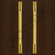 Plantex Stainless Steel Lotus Main Door Handle/Pull-Push Handles for Main Door/Wooden & Glass Door Handle/3 Years Warranty Pack of 2 (PVD Gold)