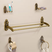 Plantex Aluminium Antique Bathroom Accessories Set Of 5-Pcs/Bathroom Hardware Set (Towel Rod/Napkin Ring/Paper Holder/Soap Dish/Tumbler Holder), Gold