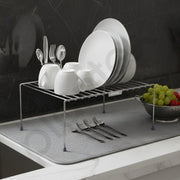 Plantex Stainless Steel Stoarge Rack/Shelf Divider for Kitchen/Storage Rack for Cabinet/Plate Stand/Dish Rack (Chrome)
