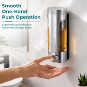 Plantex Liquid Soap Dispenser for Bathroom/ABS Plastic Refillable Soap Handwash Dispenser for Shampoo & Body Lotion - Ideal for Hotels/Hospitals/Restaurants/Offices - (Chrome)