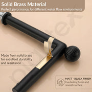 Plantex Brass Wash Basin Mixer Tap/Thermostatic Hot & Cold Basin Mixer Faucet/Deck Mount Pillar Spout for Bathroom Sink - Pack of 1 (APS-4602, Black Matt)