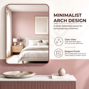 Plantex Aluminium Frame Mirror for Wall/Rectangle Wall Mount Mirror for Bedroom/Dressing Room/Living Room/Entryway - (24x32 Inch-Rose Gold)