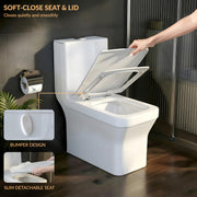 Plantex Platinum Ceramic Commode/S Trap One Piece Western Toilet/Rim Washdown Flush Commode with Soft Close Toilet Seat Cover (White)