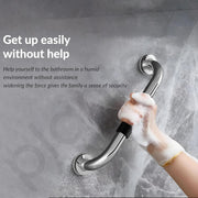 Plantex Stainless Steel Grab Bar for Toilet with Grip/14-inch Anti-Slip Handle for Bathroom Support - Pack of 1 (Chrome)
