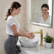 Plantex Brass Wash Basin Mixer Tap/Thermostatic Hot & Cold Basin Mixer Faucet/Deck Mount Pillar Spout for Bathroom Sink - Pack of 1 (APS-4605, Brushed Gold)