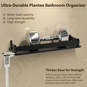 Plantex Stainless Steel Bathroom Shelf/Rack/Bathroom Organizer with Drill/Kitchen Storage Shelf/Wall Mounted Washroom Accessories - (15 x 5 Inch, Black)