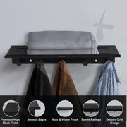 Plantex Stainless Steel Towel Hanger for Bathroom/Towel Rack/Bathroom Hanger for Clothes/Towel Holder/Bathroom Accessories -Pack of 1 (Black)