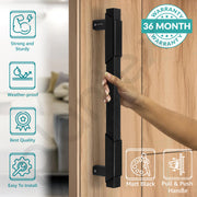 Plantex Door Handle/14 Inch Main Door Handle/Aluminium Door Handle/Pull-Push Door Handle/Door Accessories/3 Years Warranty (Pack of 1, Black)
