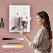 Plantex LED Mirror Cabinet for Bathroom/ABS Storage Cabinet/Mirror Cabinet for Wall/Mirror with Storage for Bathroom - 18x14 Inch (CAB-118, White)