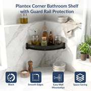 Plantex Stainless Steel Corner Shelf for Bathroom Wall/Bathroom Corner Shelves/Bathroom Shelf Rack/Side Corner Shelf/Kitchen Organizer/Bathroom Corner Rack- (9x9 inches, Black)