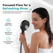 Plantex Hand Shower for Bathroom/6 Mode Multifunctional Shower/5-Inch ABS Plastic Silicone Handheld Shower Head/Easy Mode Switching – (Black, H-627)