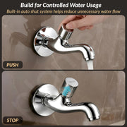 Plantex Pure Brass Push Cock for Bathroom/Wall Mount Tap for Wash Basin with Teflon Tape & Wall Flange/Water tap -7 Year Manufactuter's Warranty-( PRS-003 )