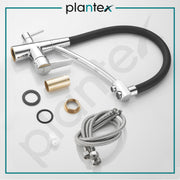 Plantex Pure Brass Sink Mixer Tap Hot and Cold with Built-in RO outlet/Pull Down Kitchen Sink Faucet with 360Â° Swivel Spout/Sink Faucet-(2701-Black & Chrome)
