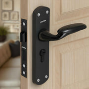 Plantex Heavy-Duty Door Lock Handle Set/Main Door Lock with 6-Lever Lock Mechanism/Mortise Lock with 3 Keys, Brass Lockbody & Cylinder (8134 - DC-Black & Z-Black)