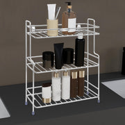 Plantex Self Adhesive Stainless Steel Bathroom Shelf/Multipurpose Organizer/Kitchen Rack and Shelf/Bathroom Stand (Chrome-Silver)