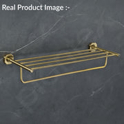 Plantex 304 Grade Stainless Steel Towel Rack for Bathroom/Towel Stand with Hook/Hanger for Cloth/Bathroom Accessories - Nipron (24Inch - Brass Antique)