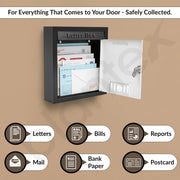 Plantex Letter Box - Mail Box/Post Box/Complaint Box/Suggestion Box/Donation Box/Letter Box for Home gate with Secure Lock (Black & Ivory) - Wall Mount A4 Size