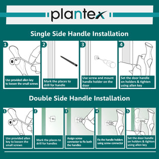 Plantex Oscar Heavy Duty Main Door Handle - 17 Inch Pull/Push Handle for Home, Office, Hotel - Satin White Finish - 3 Years Warranty
