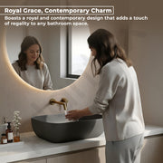 Plantex Wash Basin for Bathroom/Ceramic Basin/Rectangle Tabletop Basin/Wash Basin for Home/Restaurant (Cloud Grey - 18 x 13 x 5 Inch)