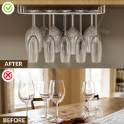 Plantex Wine Glass Rack/Holder Upside Down Hanging Organizer/Glass Hanging Stand for Pubs/Kitchen/Bars (L15.5 x W13 Inches - Triple Line)