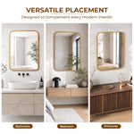Plantex Aluminium Frame Mirror for Wall/Rectangle Wall Mount Mirror for Bedroom/Dressing Room/Living Room/Entryway - (20x28 Inch-Gold)