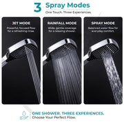 Plantex Hand Shower for Bathroom/3 Mode Multifunctional Shower/5-Inch ABS Plastic Silicone Handheld Shower/Easy Mode Switching – (Chrome, APS-679)