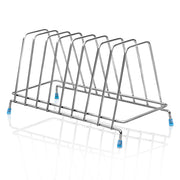 Plantex Stainless Steel Plate Rack/8 Slot Plate Stand for Kitchen Cabinet/6-Inches Dish Rack with Anti-Skid Cap Coated Leg(Pack of 1, Size-6 Inches, Slot-8)