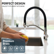 Plantex Pure Brass Flexible Tap for Kitchen Sink/Dual Flow Pull Out Sink Mixer Tap Hot and Cold/Movable/Rotable Water Mixer Faucet - (7904, Chrome)