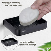 Plantex Aluminium Soap Holder for Bathroom/Soap Case/Soap Stand/Bathroom Accessories - Pack of 1 (1504, Black)