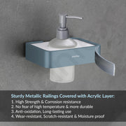 Plantex Aluminium and Acrylic Shampoo Dispenser/Liquid Soap Dispenser for Bathroom/Handwash Dispenser/Bathroom Accessories - (Grey and Milky White)