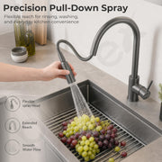 Plantex 304 Stainless Steel Pull-Down Kitchen Sink Tap/Sink Tap for Kitchen Basin with 360⁰ Swivel Spout/Kitchen Sink Faucet - (1062, Grey)