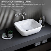 Plantex Ceramic Wash Basin/Tabletop Wash Basin with 10 Years Glaze Warranty by Plantex/Wash Basin for Bathroom/Restaurant (Glossy White, 18.5 x 16.5 x 7 Inch)