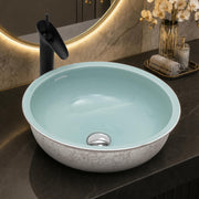 Plantex Ceramic Round Basin for Bathroom/ Table Top Basin/ Washbasin for Bathroom/ Restaurant/Hotel (16.5 x 16.5 x 6 Inch)