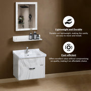 Plantex Unbreakable Bathroom Vanity Cabinet & Washbasin Set/Washbasin with Cabinet/Basin Cabinet for Bathroom with Mirror (White)