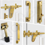 Plantex Stainless Steel Door Kit for Single Door/Door Accessories (10-inch Al-Drop,8-inch Latch,2 Handles of 8 and 7 Inch,7-inch Tower Bolt and 4-inch Door Stopper- (PVD Gold)