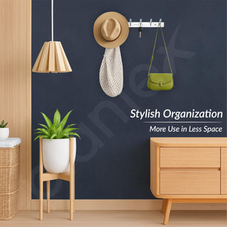 Plantex Wall Hooks for Hanging Cloth/Stainless Steel Towel Hangers/Bathroom Robe Hooks/Door Hangers/Square Wall Hook/Hook Rail for Hanging Keys - 6 Hooks (Pack of 3, Chrome)