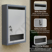 Plantex All in one Multipurpose with Big Size Letter Box for Home/Post Box/Suggestion Box/Complaint Box/Donation Box with Lock Table Top or Wall Mount - (Grey)