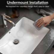 Plantex Basin for Bathroom/Under Mount Ceramic Wash Basin/Washbasin for Home/Hotel (Steve - 20x15.5x6 Inch)