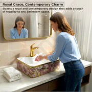 Plantex Table Top Wash Basin for Bathroom/Designer Ceramic Washbasin/Countertop Vessel Sink Basin (19 x 15 x 5.5 Inch)